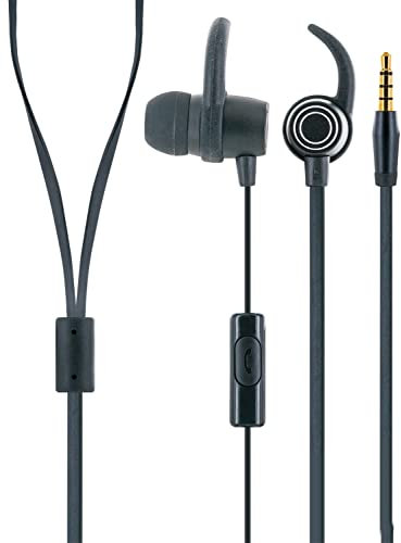 SCHWAIGER KH470S 512 In-Ear Kopfhörer mit Silikon Ohrpolster Kabelmikrofon Slim-Kabel Annahmetaste Klinkenstecker Noise-Cancelling kabelgebunden 1,2m 100dB schwarz