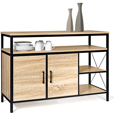 IDMarket - Buffet Bas 2 Portes 100 cm Detroit Design Industriel