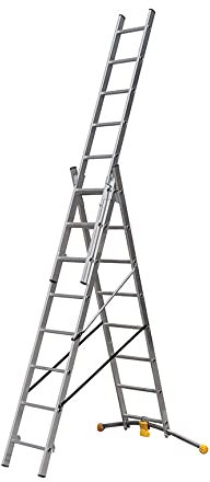 Hailo - Leiter mit 3 Böden, 3 x 8 Sprossen, 5,80 m, aus Aluminium, Hailo Hobby-Set