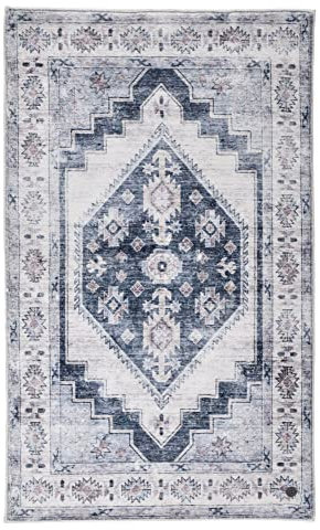 Oriental Bath | Five | Teppich aus 100% Polyester (Microfaser) | maschinell bedruckt | Größe: 70 x 120 cm | Farbe: Grau | Tom Tailor
