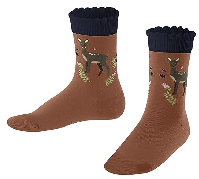 FALKE Unisex Kinder Socken Country Deer K SO Baumwolle gemustert 1 Paar, Beige (Terracotta 5770), 19-22