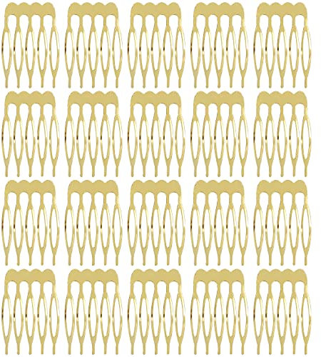20 Stück Bulk 5 10 Zähne Silber Metall Seite Haarkämme Einfarbig Blank Basteln DIY Draht Gleitkämme Hochzeit Brautschleier Kämme Dekorative Kopfbedeckung Französisch Twist Hochsteckfrisur Dutt Clips