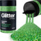 Hemway Premium Glitter Shaker - Emerald Green Holographic | Microfine Metallic Flake Sequins for Resin & Epoxy Crafts | Craft Supplies for Tumblers, Festival, Hair, Face, Body, Eye & Nail Art | 125 g