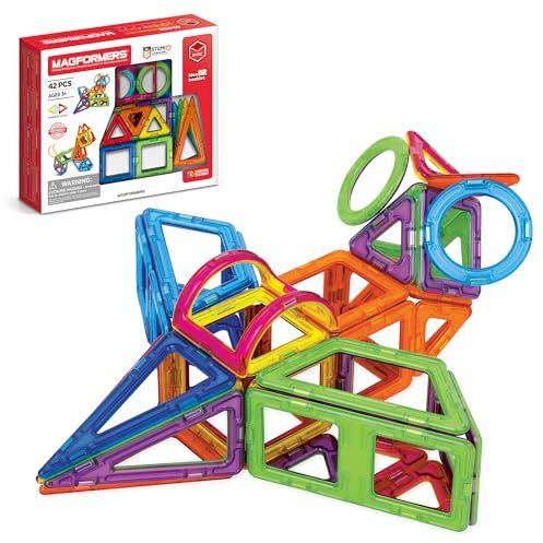 Magformers 42 magnetische Konstruktionsfliesen | Bausteine STEM Spielzeug