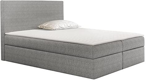 Mirjan24 Boxspringbett Home mit 2 Bettkasten, Taschenfederkernmatratze, Topper, 5 Größen, Farbauswahl, Ehebett, Doppelbett, Amerikanisches Bett, Continentalbett (Muna 08, 160 x 200 cm)