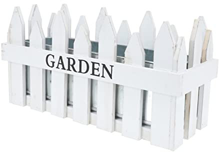 Zerodeko Dekorativer Holzzaun Blumentopf in Weiß mit Nordischem Stil und Rustikalem Design für Zimmerpflanzen und Gartenpflanzgefäße Langlebig und Formstabil