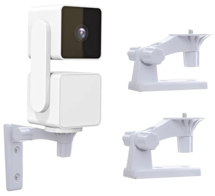 Camera Wall Mount Compatible with WYZE Cam Pan V3, Blink Mini Pan-Tilt, WYZE Battery cam pro, Adjustable Ceiling Mount, Corner Camera Mount, Drill Installation, 2 Pack