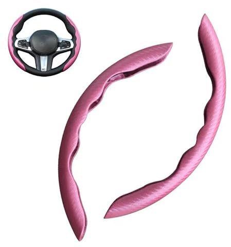 2 Stück Universal Auto Lenkradbezug,für Opel Corsa-C Corsa-D Corsa-E Corsa-F Grandland Grandland-X,Segmentierter,rutschfest,Langlebig,Pink