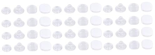Mikikit 300 STK Ohrpolster Aus Silikon Ohrringe Mit Schraubverschluss Ohrschmuck Ohrringstopper Klare Ohrenrücken Schmerzsicheres Ohrpolster Clip-on-ohrring-Pads Ohrstecker Ohrclip Kissen