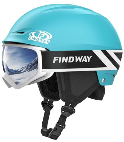 Findway Skihelm Set, Snowboardhelm mit Brille für Erwachsene [stoßfest] Sicherheit Strapazierfähige ABS-Schale und schützende EPS-Schaum-Innenschale, Schneesporthelm und Brille für Herren Damen Jugend