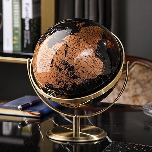 BURLOE Weltglobus Durchmesser Globus Schwarz Meer Jahrgang Weltclub Antiker Dekorativer Schreibtisch Geografische Drehende Pädagogische Globus Globus für Kinder,A