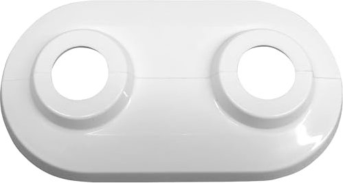 10 Kunststoff Doppelrosetten - MADE IN GERMANY | mit dem genialen Klickverschluss EINFACHE MONTAGE, Achsmaß 35mm & 50mm für Rohre 12, 15, 16, 18 bis 22mm Rohrverkleidung, Rohrmanschetten, Abdeckung