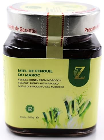 Miel de Fenouil du Maroc 300g, un miel Rare et unique - 100% Naturel, Récolté dans la Région de Souss Massa Draa