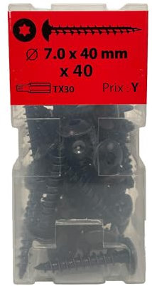 40 vis penture 7 x 40 zingué noir - Viswood
