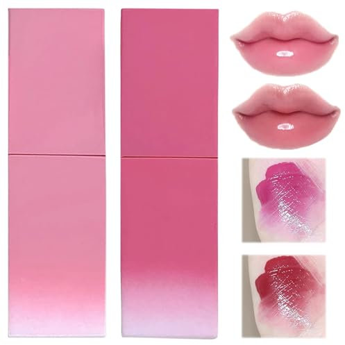 Macqueen Water Glow Lip Tint,Water Glow Lip Tint,Mini Hydrating Lip Gloss,Long Lasting Moisturizing Lip Oil Gloss Lip,Non-stick Cup Waterproof Lip Gloss,Water Gloss Lip Tint Set (10#+11#)