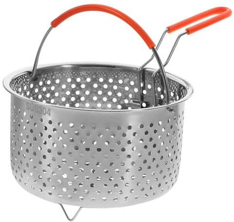 PRETYZOOM Frittierkorb Aus Edelstahl Mit Griff Runder Frittierkorb Als Dampfkorb Für Topf Gemüsedampfkorb Und Frittiersieb Für Pommes Und Andere Speisen