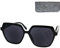 Stilvolle Sonnenbrille Sechseckig Damen mit Sehstärke, Leichten Kunststoff Brillengestell mit (Schwarz) und großen Gläsern, Gratis Etui, Moderne Lesesonnenbrille +1.0 Dioptrien