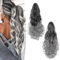 Gairyan 50cm Pferdeschwanz Haarteil Zopf Extensions Lang Lockige Claw Clip in Ponytail Extensions Synthetik Haare Extensions Gewellt Haarteil Haarverlängerung für Frauen (Schwarz Ombre Grau)