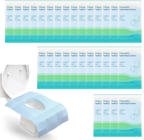 30 Stück Einweg Toilettensitzbezug Papier,Toilettenauflage Einweg,Spülbare Toilette Auflage Toilettensitzbezüge Toilettenschutz Toilettenauflage WC Sitzauflage für Reisen öffentliche Toiletten
