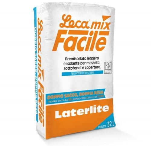 Massetto Alleggerito LecaMix Facile Sacchi da 32 litri - Premiscelato Leggero per Massetto Interno/Esterno