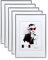 KM FOTO Set Moderner Glas Bilderrahmen NLS aus Kunststoff Perfekt für Fotos Poster und Wanddeko Collage: Farbe: 5er Pack Silber | Format: 21x29,7 DIN A4