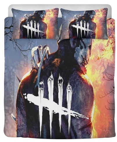 STARSAY Dead by Daylight Bettwäsche 135x200cm Bettbezug + 2 Kissenbezug,Kinder Bettwäsche-Sets Mit Reißverschluss Junge Geschenke Spielfans (Spiele2)