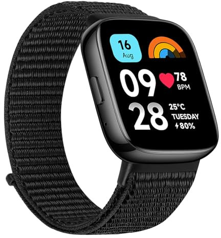 TumCez Cinturino in Nylon Compatibile Con Xiaomi Redmi Watch 3 Active per Donna e Uomo - Sportivo di Ricambio Regolabile