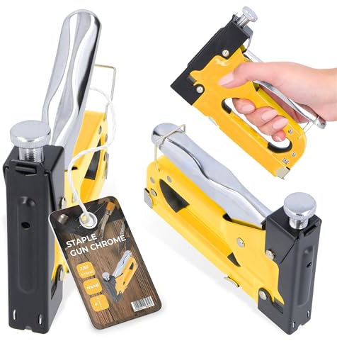 Agrafeuse Manuelle Tacker Tapissier 4-14 mm Agrafeuse Cloueuse Manuelle Arrache-agrafes pour Décoration Meubles Menuiserie Fixation de Câbles Pistolet à Agrafes avec Agrafes