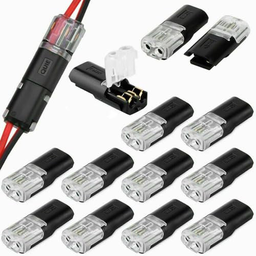 20 Pack Quick Dual Wire Terminal Block, Double-Wire Plug-In Connector, No Wire Stripping Required, 18-22AWG Low Voltage Wire Connectors for Outlets Lamps Switches
