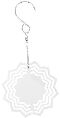 Milisten Sublimation Moulin à Vent Vierge décor de Moulin à Vent girouette de Porte LED LEDs Verger métier de Moulin à Vent éolienne en Aluminium à Sublimation Blanche