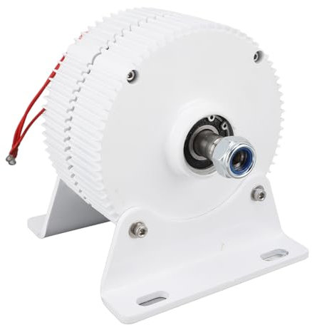 Alternador Trifásico, Generador de Imán Permanente Alternador Generador Síncrono de Doble Eje Trifásico de 12 V con Base, Generadores de Toma de Fuerza (300W)