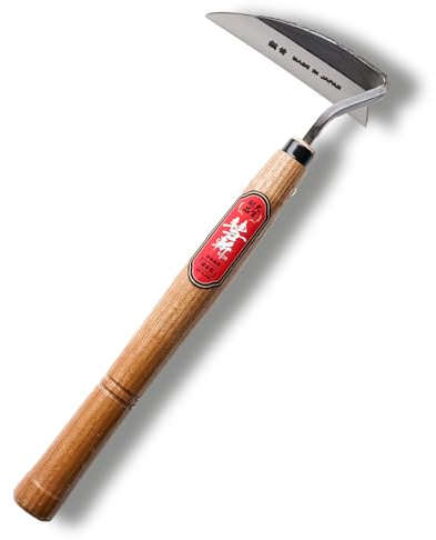 SUIZAN Nejiri Kama Weeding Sickle 330mm - Professional Japanese Hand Weed Puller Garden Hoe Gardening Tools