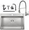 Auralum Fregadero Cocina 65x45cm + Grifo Cocina Extraible con 2 Modos de Rociado