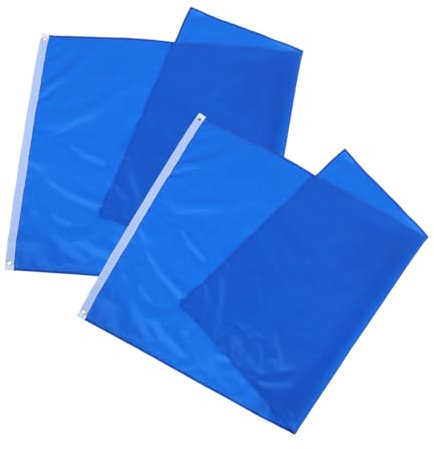 FUNOMOCYA 2 Stücke Feste Farbflagge gartenflagge gartenfahnen Farbschutzflagge Flaggen Parteifahne Gartendekoration Flagge Festivaldekorationsflagge leere Fahnen selber machen Polyester Blue