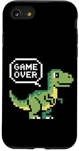 Kawaii Pixelated Dinosaur Video Gaming Retro Gamer Case for iPhone SE (2020) / 7 / 8