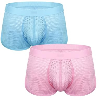 SUKREW - Herren Shorts - Net Shorts Vorteilspack 1x Breeze Blue + 1x Summer Pink - Größe M