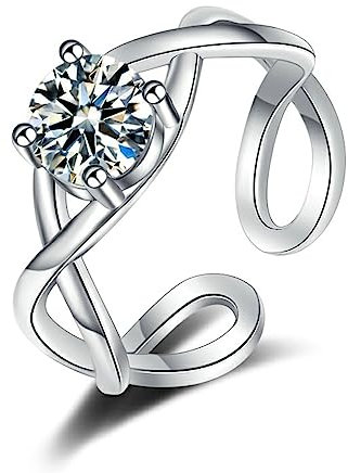 Bishilin Moissanit Ring Echtgold 375, Eheringe Damen Einzeln Unendlich mit Moissanit Trauringe Nickelfrei Hochzeit Ringe Frauen Größe 63 (20.1)