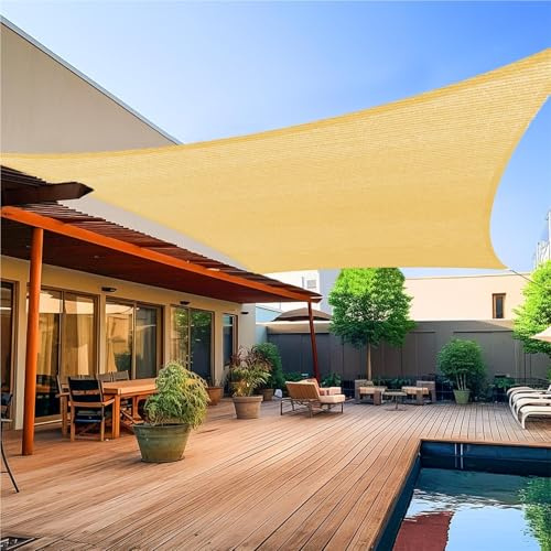 Strapazierfähiger, quadratischer Sonnenschutz, rechteckig, mit 95 % UV-Blockierung, für Außenbereich, Terrasse, Hinterhof, Pergola, ultimativer Sonnenschutz (3 x)