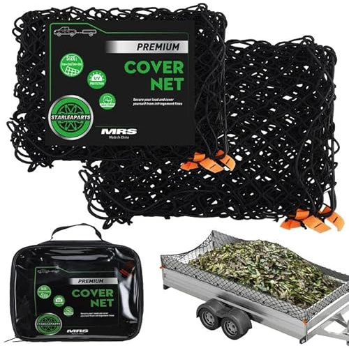 STARLEAPARTS Filet de sécurité pour remorque - 1 x 2 m sur 2 x 3 m - Sécurité de chargement pour remorques, déchets de jardin, matériaux de construction