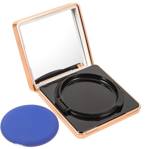 PartyKindom Leere Tragbare Kissenpuffbox aus Kunststoff mit Magnetischem Design und Spiegel für Outdoor Use und Selbstgemacht Weiße Makeup Puderquastenbox für Flüssige Foundation