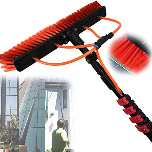 Teleskop-Fensterreiniger, wassergespeiste Stange, 7,2 m, ausziehbare Bürste für Wintergarten, Dach, Photovoltaik, Reinigung, LKW, Wartung, 55 cm Bürstenkopf