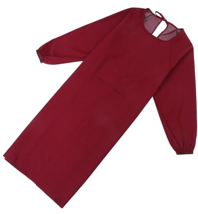 Anneome Utility Apron with Long Sleeves and Front Pocket for Men and Women Oil-resistant Kitchen and Serving Apron Protective Sleeved Smock for Cleaning Cooking Butcher Bartender Tasks