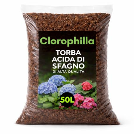 Torba Acida di Sfagno – Terriccio Naturale per Piante Acidofile e da Vaso – Substrato per Giardinaggio – Consentita in Agricoltura Biologica (50 Litri)