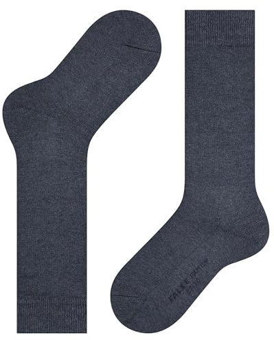 FALKE Unisex Kinder Kniestrümpfe Family K KH Baumwolle lang einfarbig 1 Paar, Blau (Navy Blue Melange 6490), 19-22