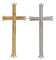Wiedemann Verzierornament Kreuz groß, Wachs, Gold, 10 x 4 cm