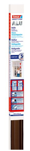 tesa 55184-01-00 Fliegengitter 1,3 x 1,7m braun / Alu Rollo Fenster