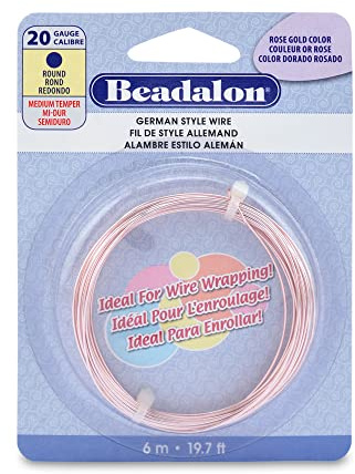 Beadalon German Style Wrapping Wire - 20 Gauge, 19.7 ft - Rose Gold