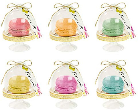 Pack of 6 - Alice In Wonderland Party Favour Cake Domes Mad Hatter Afternoon Tea Party Table Decorations
