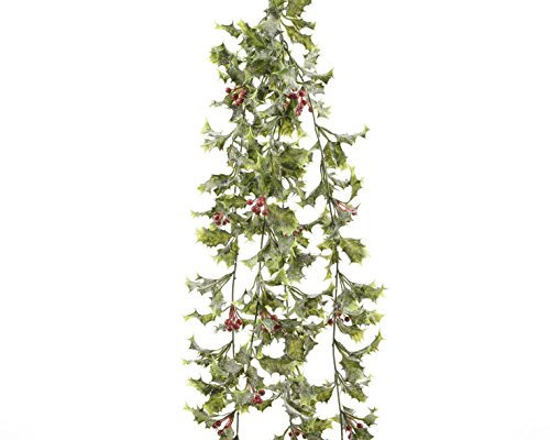 Unbekannt Ilex Stechlpalme mit Beeren Kunst-Zweig Dekogirlande Weihnachtsdeko 1,10 m