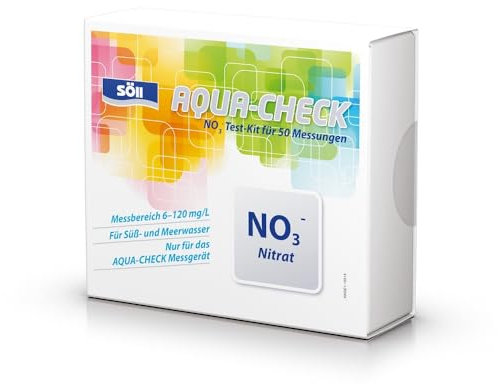 Söll 81807 Aqua-Check - Nitrat-Test Indikator-Kit (für 50 Messungen) - photometrische Wasseranalyse zur Messung des Nitrat-Werts für Aquariumwasser und Teichwasser